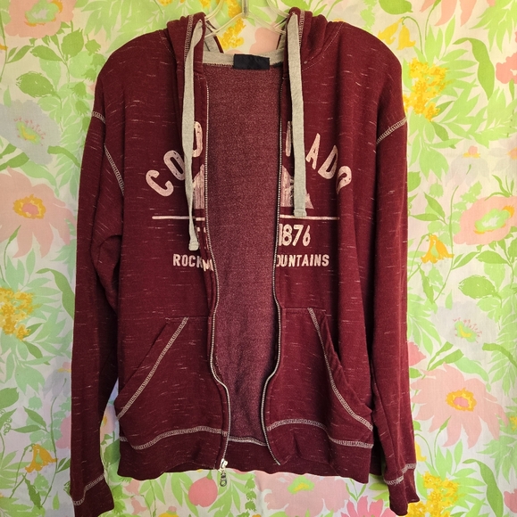 Colorado Zip-Up Maroon Hoodie - Picture 4 of 5